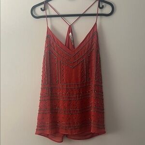 Embellished Red Women's Top